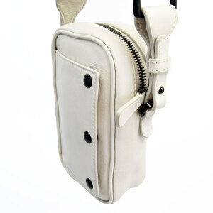 Bottega Veneta canvas Ivory bag leather shoulder White pouch crossbody